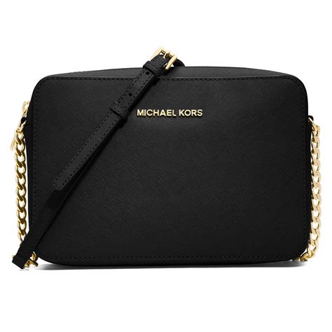 michael kors jet set travel large crossbody black silver|Michael Kors flight crossbody bag.